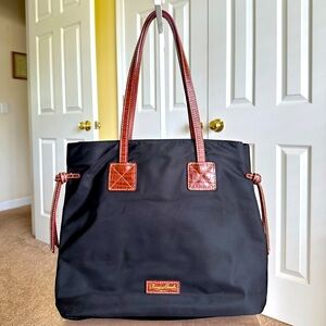 #41. Dooney & Bourke Black Nylon w/ Leather Trim Large Tote Bag
